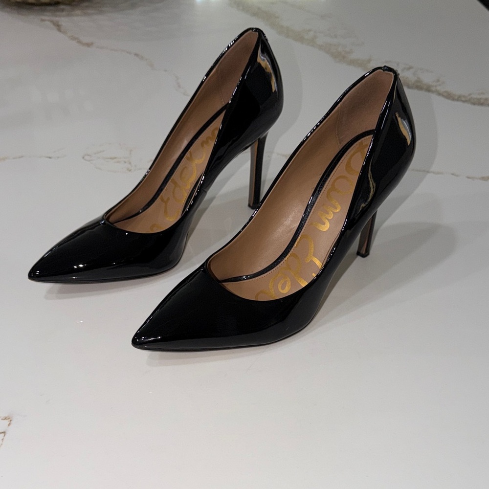 Sam Edelman Black Patent Pointed-Toe High Heel Pumps - Women's | 10.5